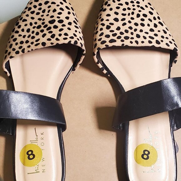 Nicole Miller HINDY Slip-on Flats Mules Pointy Toe Animal Print Sz 8 - Picture 15 of 16